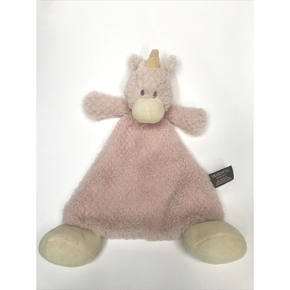 Demdaco Wendy The Unicorn Baby Security Blanket Plush Rattle Dusty Pink Lovey